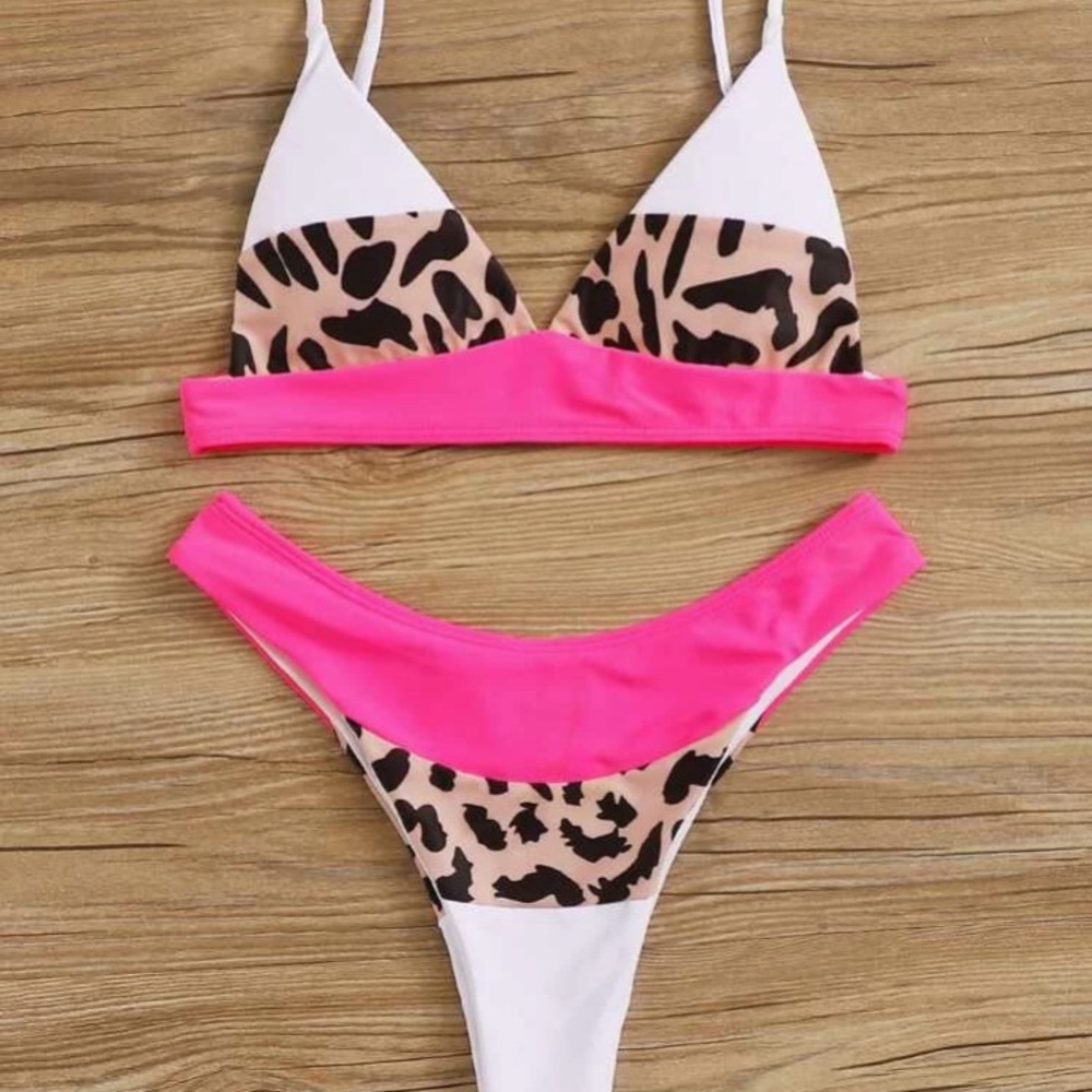 Pink/White/Leopard Bikini